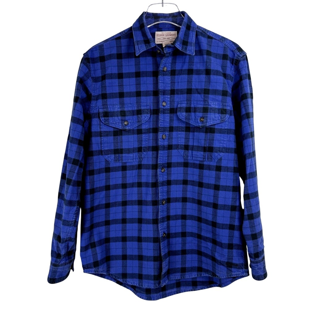 Filson Alaskan Guide 12006 Long‎ Sleeve Heavy 100% Cotton Shirt Men S BLUE PLAID